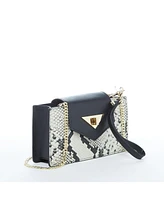 Susu The Mary Small Crossbody Leather Purse Black Snakeskin Pattern