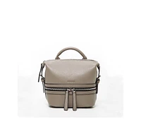 Susu The Ashley Gray Leather Backpack Purse