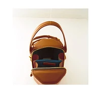 Susu Brown Leather Bucket Bag Small Crossbody Purse Women's Handbag