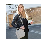 Susu The Evelyn Gray Leather Crossbody Bag