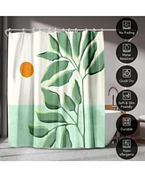 71x74 Tropical Boho Shower Curtain - 100% Polyester - Water-Resistant Bath Curtain