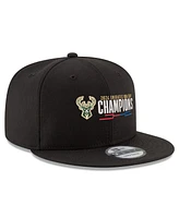 New Era Men's Black Milwaukee Bucks 2024 Nba Cup Champions 9FIFTY Snapback Adjustable Hat