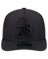 New Era Men's Black Philadelphia 76ers Vented 9FIFTY A-Frame Snapback Hat