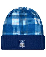 New Era Men's Royal Indianapolis Colts Sideline Statement Cuffed with Knit Hat