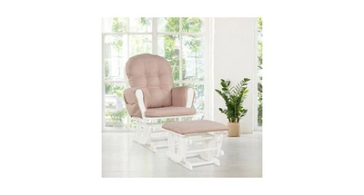 Baby Nursery Relax Rocker Rocking Chair Glider and Ottoman Set