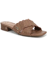 Sam and Libby Women's Khalia Crisscross Block Heel Slide Flat Sandals