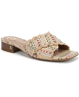 Sam and Libby Women's Khalia Crisscross Block Heel Slide Flat Sandals