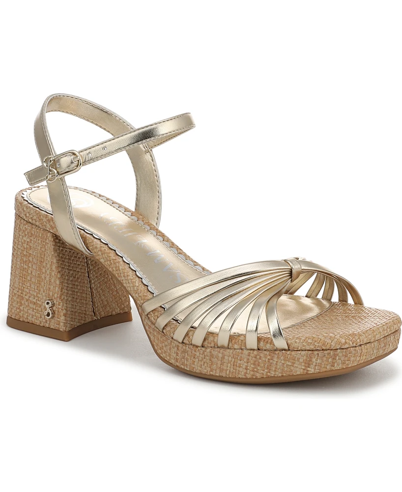 Sam and Libby Women's Lacey Block Heel Strappy Platform Sandals