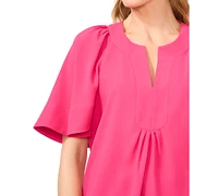 CeCe Women's Solid Flutter-Sleeve V-Neck Top