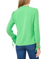 CeCe Women's Long-Sleeve Bow-Tied V-Neck Blouse