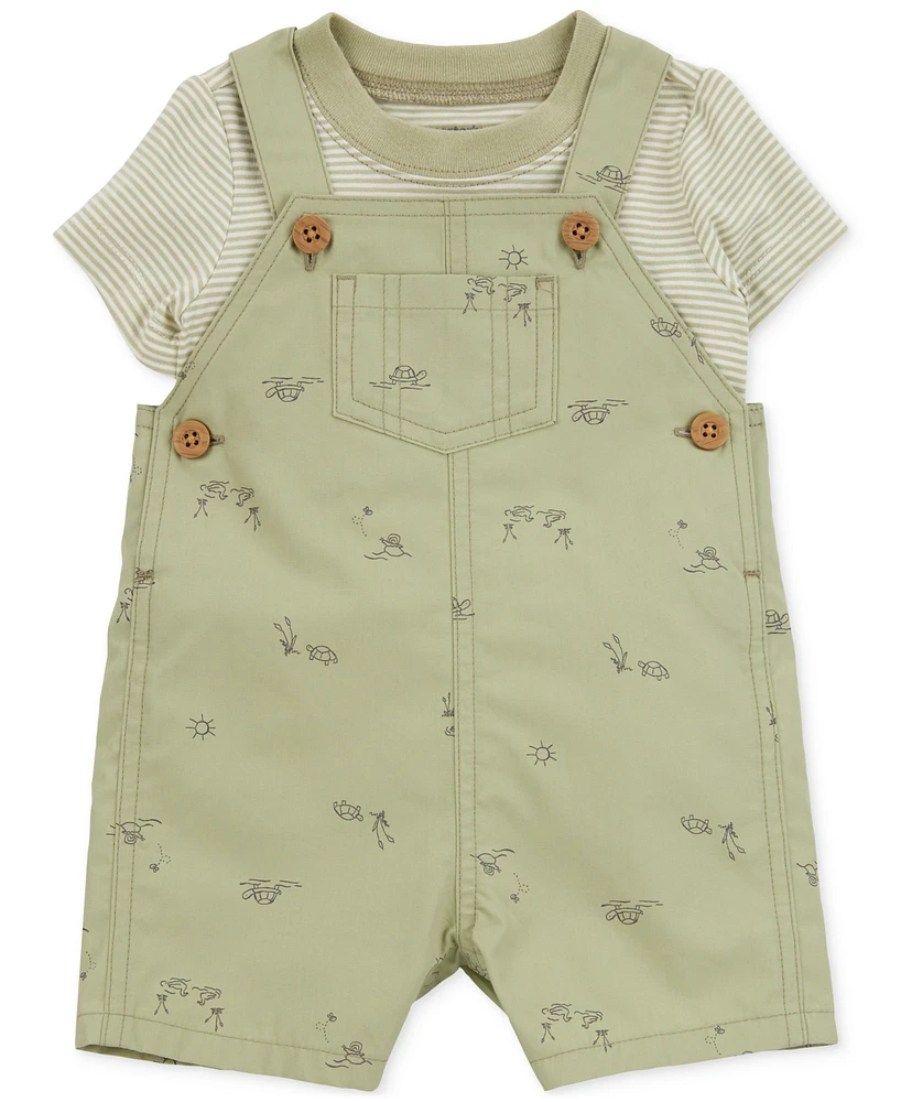 Carter's Baby Boys Cotton T-Shirt & Shortall, 2 Piece Set