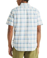Nautica Men's Short Sleeve Plaid Button-Down Shirt