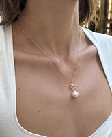 Adornia Gold Adjustable Freshwater Cultivated Pearl Bow Necklace