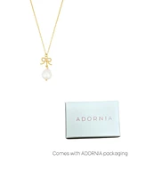 Adornia Gold Adjustable Freshwater Cultivated Pearl Bow Necklace