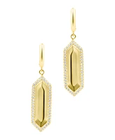 Adornia Gold Cubic Zirconia Elongated Hexagon Huggie Earrings