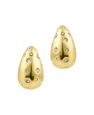 Adornia Gold Clear Crystal Teardrop Earrings