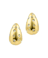 Adornia Gold Clear Crystal Teardrop Earrings