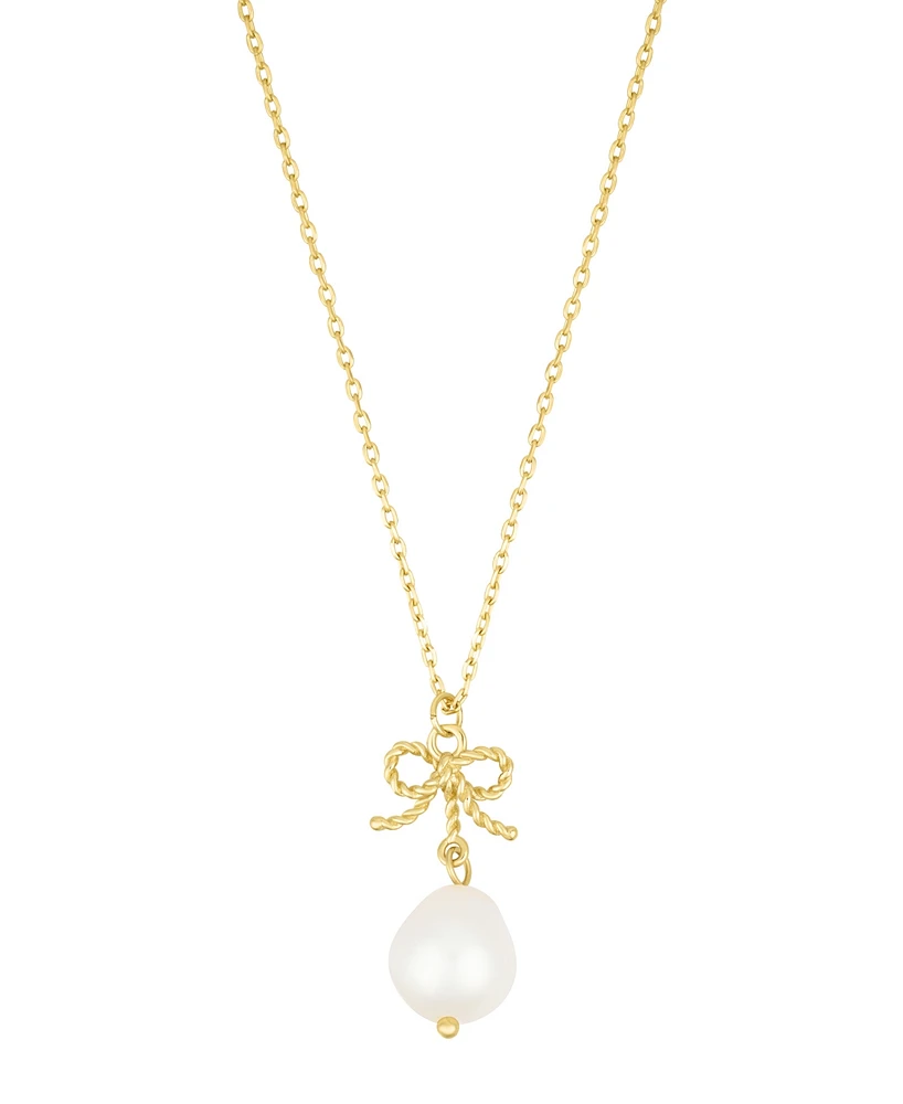 Adornia Gold Adjustable Freshwater Cultivated Pearl Bow Necklace