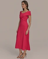 Donna Karan New York Women's Criss-Cross Off-Shoulder Dress