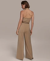 Donna Karan New York Women's Cowl-Neck Satin Jumpsuit
