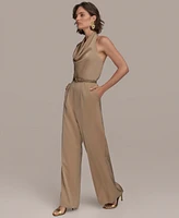 Donna Karan New York Women's Cowl-Neck Satin Jumpsuit