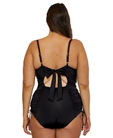 Becca Etc Women's Color Code Shirred One-Piece Swimsuit
