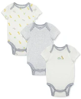 Little Me Baby Safari Short-Sleeve Cotton Bodysuits, Pack of 3