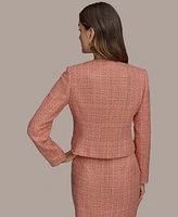 Donna Karan New York Women's Collarless Tweed Blazer
