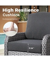 Xizzi 4 Pieces Patio Fruniture Set,Outdoor Wicker Sofa with Outdoor Chairs,Coffee Table,High Back Loveseat Thickened Cushion