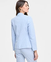 Tahari Asl Women's Seersucker Ruched-Sleeve Jacket
