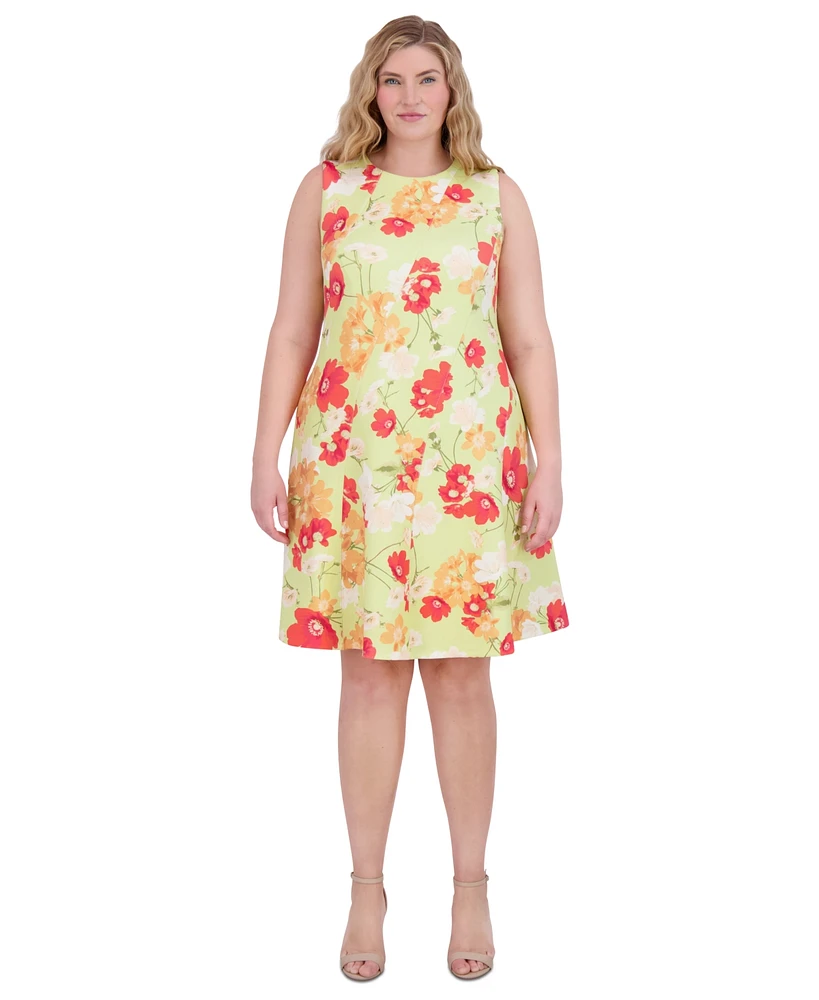 Vince Camuto Plus Floral-Print Fit & Flare Dress