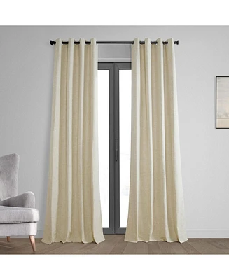 Half Price Drapes Natural Light Beige Grommet Thermal Cross Linen Weave Blackout Curtain