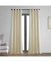 Half Price Drapes Natural Light Beige Grommet Thermal Cross Linen Weave Blackout Curtain