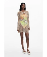 Desigual Women's Beaded crochet dress