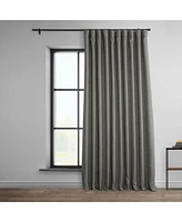 Half Price Drapes Blazer Grey Extra Wide Textured Faux Linen Room Darkening Curtain