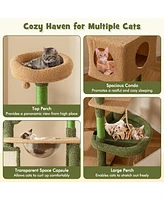 Gymax 59'' Cactus Cat Tree for Indoor Cats w/ Sisal Scratching Posts & Board Condo