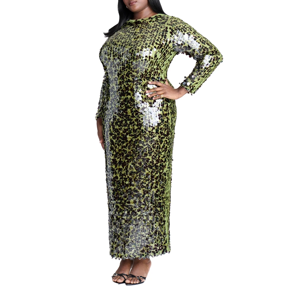 Eloquii Plus Size Paillette Sequin Maxi Dress