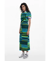 Desigual Women's Striped long dress