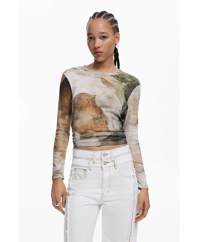 Desigual Women's High-neck horse T-shirt