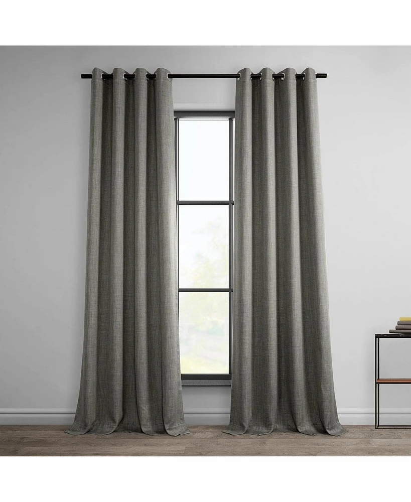 Half Price Drapes Blazer Grey Grommet Textured Faux Linen Room Darkening Curtain