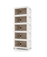 Stackable Storage Bins with 2 Lockable Wheels Versatile and Secure Organizers for Home or Office