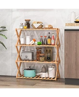 4-Tier Foldable Shoe Rack with Slatted Shelves Space-Saving and Stylish Storage for Shoes