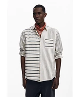 Desigual Men's Asymmetric striped shirt