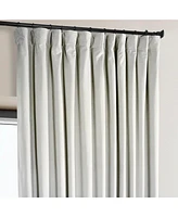 Half Price Drapes Misty White Extra Wide Signature Plush Velvet Hotel Blackout Curtain