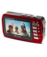 Minolta MN40WP 48MP Qhd Dual Lcd Screen Waterproof Camera, Red