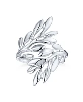 Bling Jewelry Nature-Inspired Ivy Laurel Vine Leaf Bypass Sterling Silver Ring