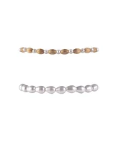 Rachel Rachel Roy Gold Tone and Pearl 4 Piece Stretch Bracelet Set