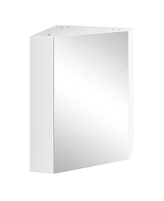 Corner Medicine Cabinet with Mirror Open Door and Adjustable Shelf