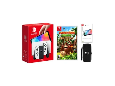 Nintendo Oled Bundle With Accessories & Donkey Kong Game