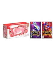 Nintendo Switch Lite Bundle With Pokemon Scarlet & Violet Games